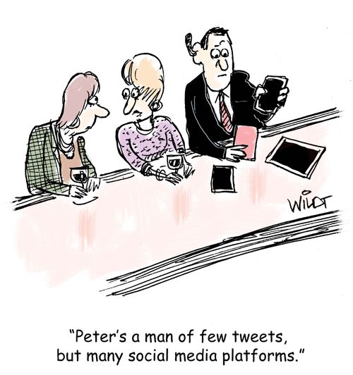 "Peter's a man of few tweets, but many social media platforms."