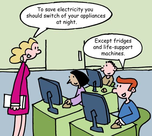 "To save electricity you should switch of your appliances at night."