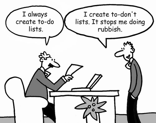 "I always create to-do lists."