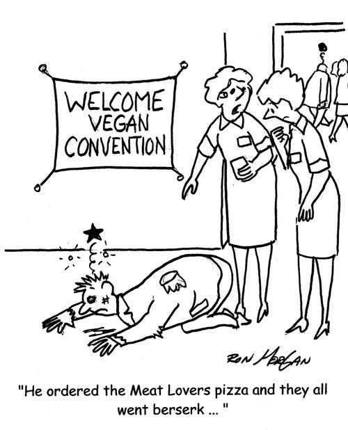 "He ordered the Meat Lovers Pizza and they all went berserk ... "