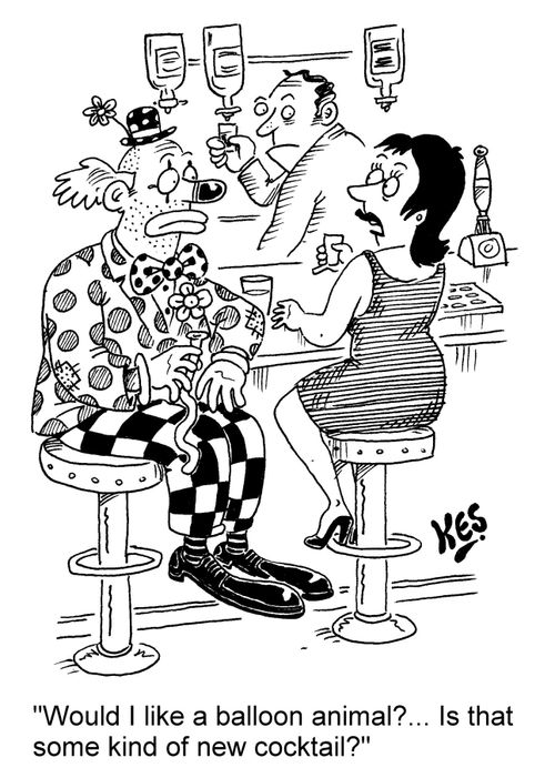 "Would I like a balloon animal?... Is that some kind of new cocktail?"