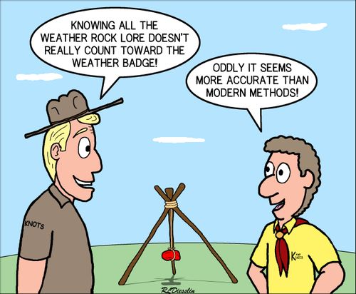 "Knowing all the weather rock lore doesn't really count toward the weather badge."