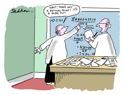 "Wait! That's not a decimal point! It's a dead fly!"