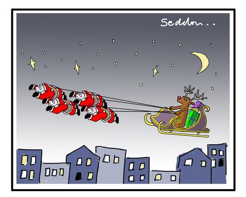 Santas Pulling the Sleigh