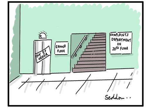Complaints department on 30th floor
