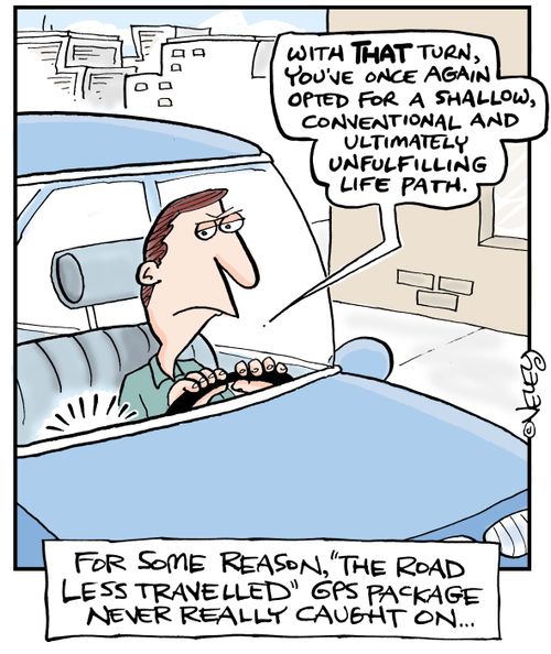 For some reason, "The Road Less Travelled" GPS package never really caught on...