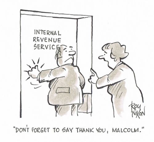 "Don't forget to say thank you, Malcolm."