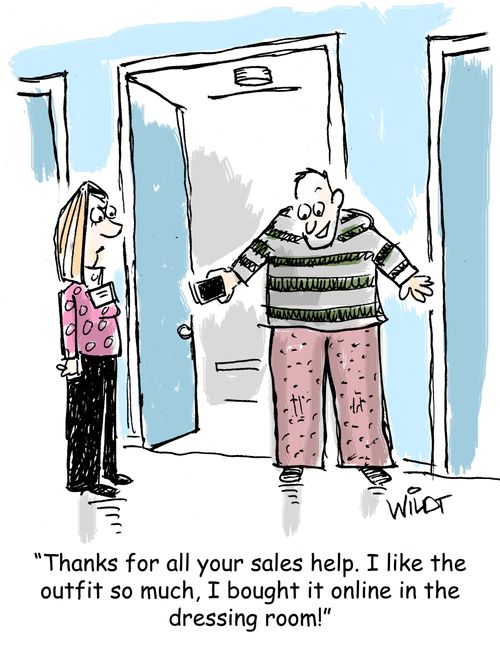"Thanks for all your sales help. I like the outfit so much, I bought it online in the dressing room!"