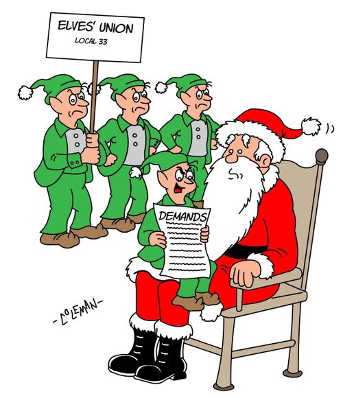 Elves' Union Presents Demands To Santa Claus