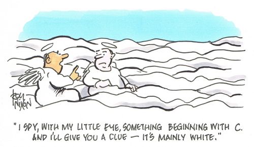 "I spy with my little eye something beginning with C. And I'll give you a clue - it's mainly white."