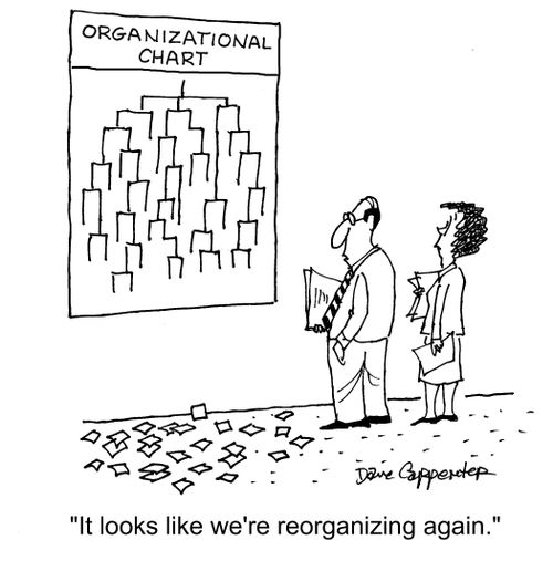 "It looks like we're reorganizing again."