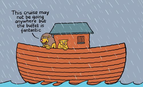 "This cruise may not be going anywhere but the buffet is fantastic."