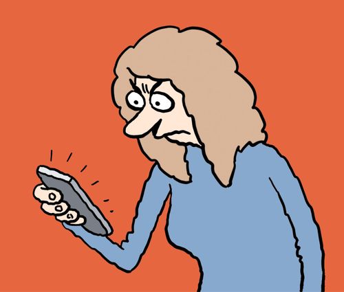Annoyed woman with phone 