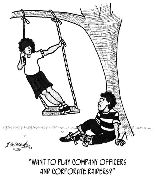 "Want to play company officers and corporate raiders?"