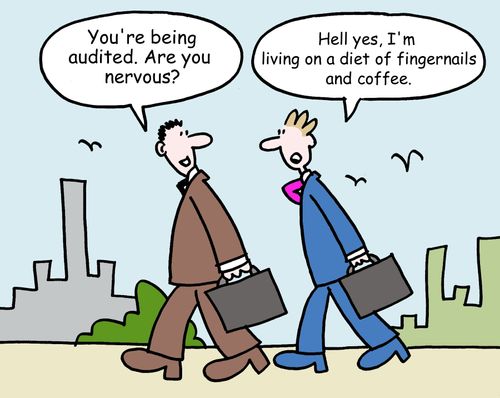 "You're being audited. Are you nervous?"