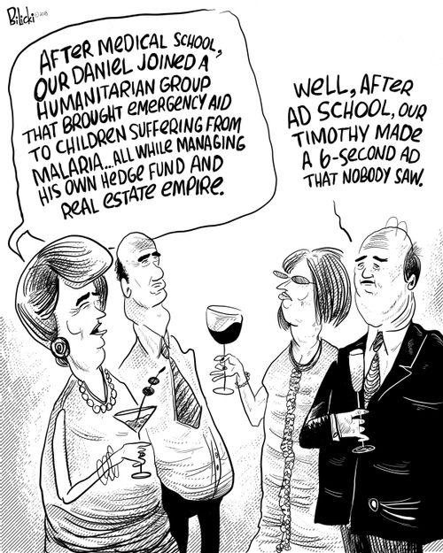 "Well, after ad school, our Timothy made a 6-second Ad that nobody saw."