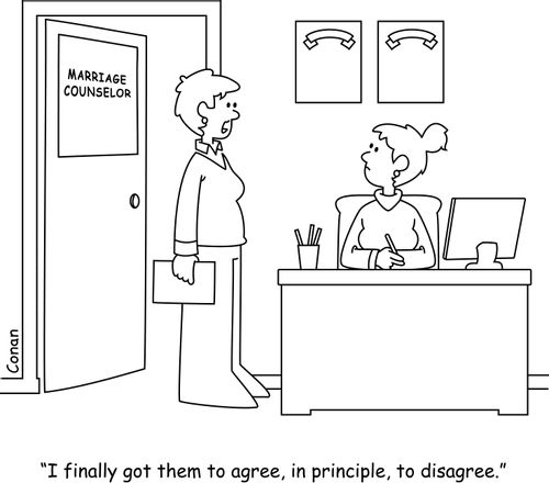 "I finally got them to agree, in principle, to disagree."