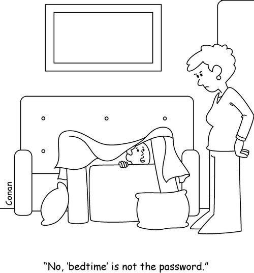 "No, 'bedtime' is not the password."