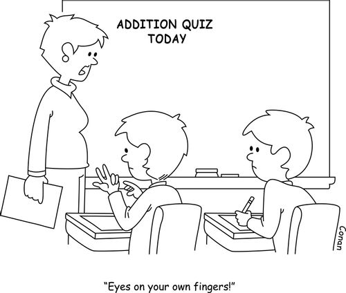 "Eyes on your own fingers!"