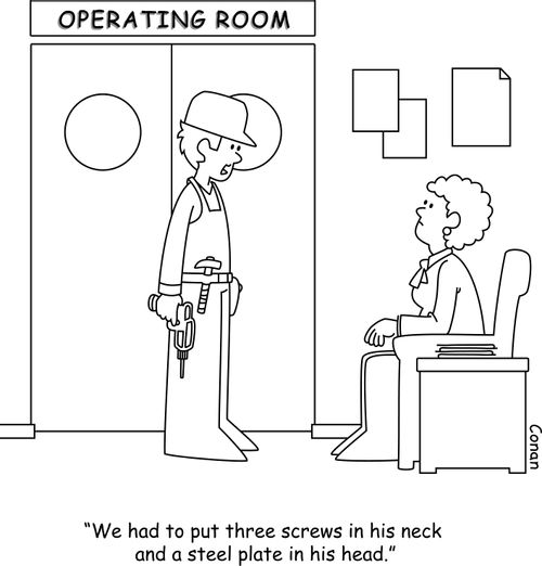 "We had to put three screws in his neck and a steel plate in his head."