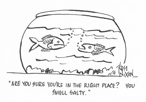 "Are you sure you're in the right place? You smell salty."
