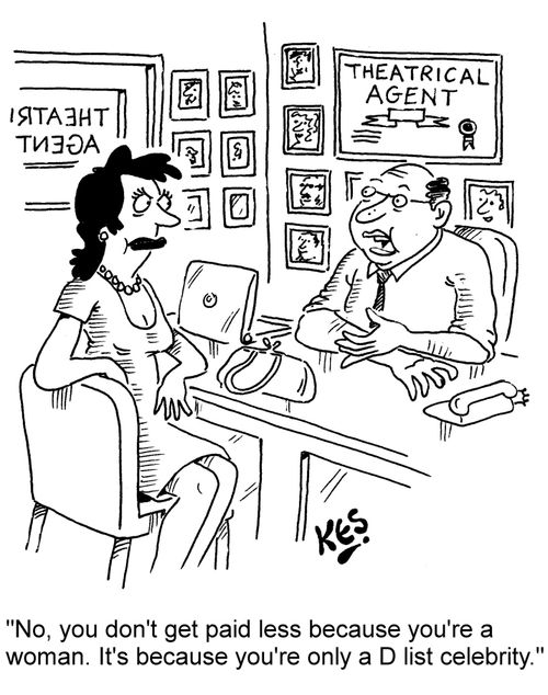 "No, you don't get paid less because you're a woman. It's because you're only a D list celebrity."