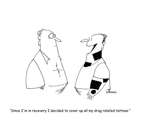 "Since I'm in recovery I decided to cover up all my drug related tattoos."