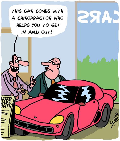 "This car comes with a chiropractor who helps you to get in and out!"