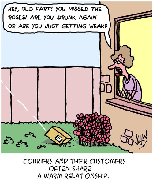 Couriers and their customers often share a warm relationship.