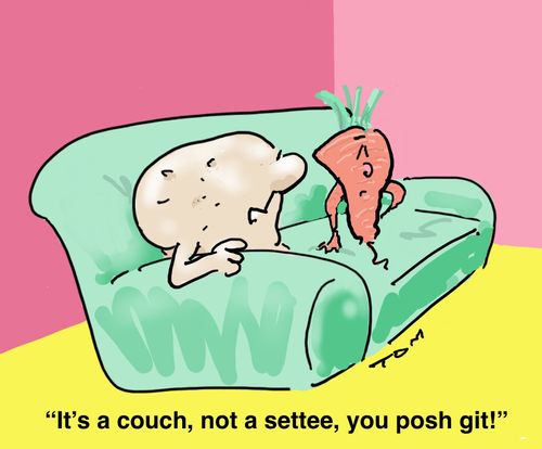 "It's a couch, not a settee, you posh git!"