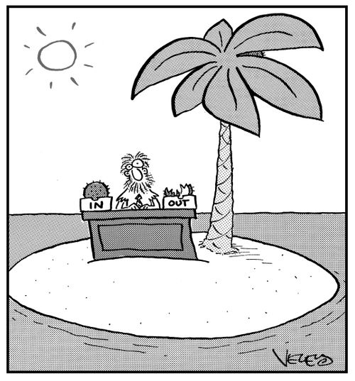 Desk bins on a desert isle.