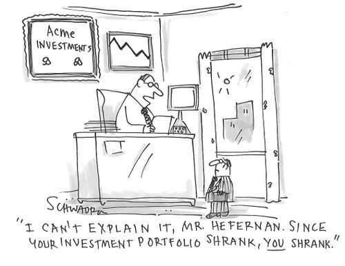 "I can't explain it, Mr Hefernan. Since your investment portfolio shrank, you shrank."
