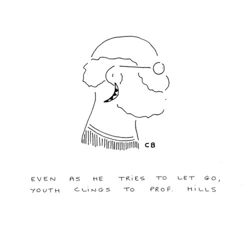 Even as he tries to let go, youth clings to Prof. Hills