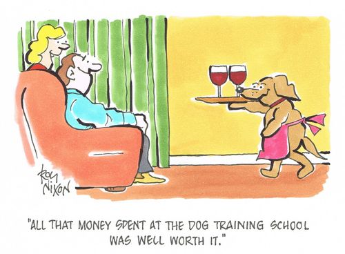 "All that money spent at the dog training school was well worth it."