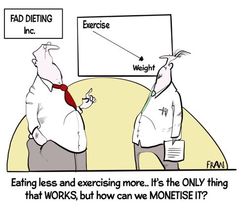 "Eating less and exercising more. . . It's the only thing that works but how can we monetise it?"