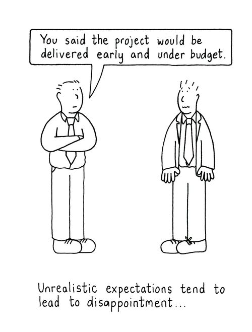 Unrealistic expectations tend to lead to disappointment. . .