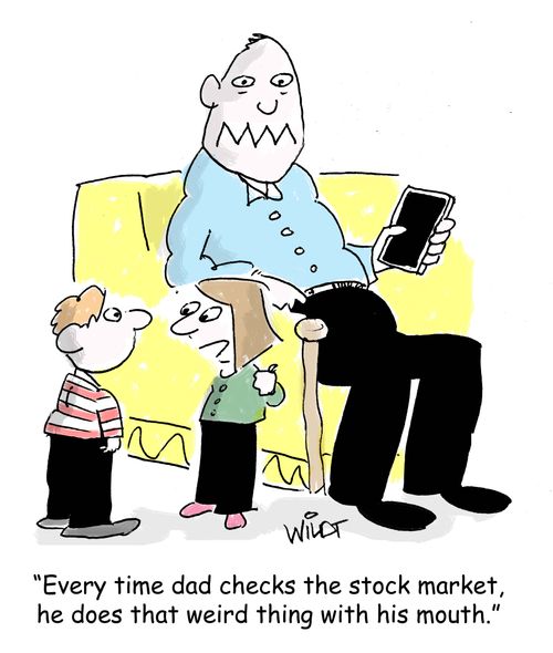"Every time dad checks the stock market, he does that weird thing with his mouth."