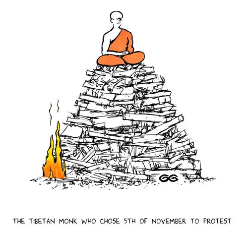 The Tibetan monk who chose 5th of November to protest