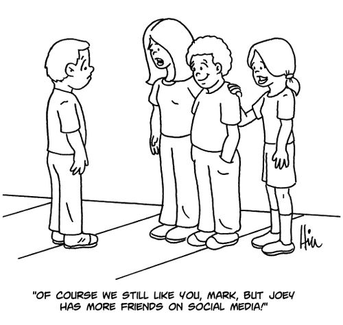 "Of course we still like you, Mark, but Joey has more friends on social media!"