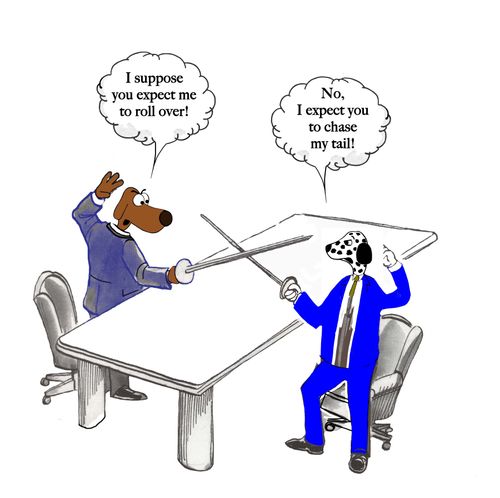 Dog executives are in a duel