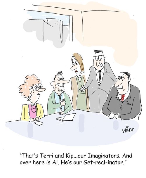 "That's Terri and Kip. . . our Imaginators. And over here is Al. He's our Get-real-inator."