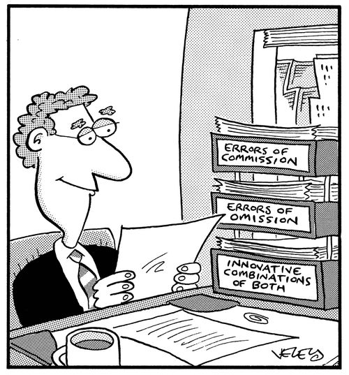 Desk bins: Errors of Commission/ Errors of Omission/ Innovative Combinations of Both
