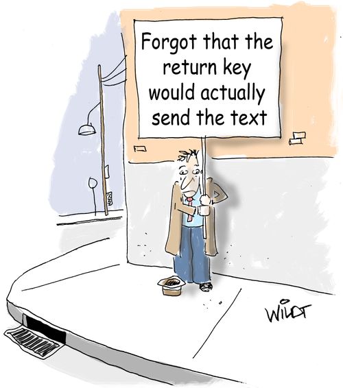 Forgot that the return key would actually send the text.