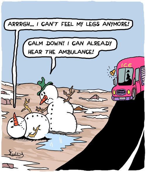 "Arrrgh. . . I can't feel my legs anymore!"