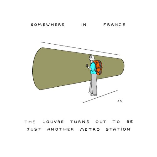 Somewhere In France... The Louvre turns out to be just another metro station.