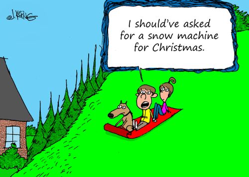 "I should've asked for a snow machine for Christmas."