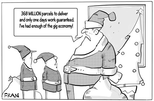 "368 million parcels to deliver and only one days work guaranteed, I've had enough of the gig economy!"
