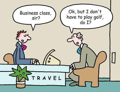 "Business class, sir?"