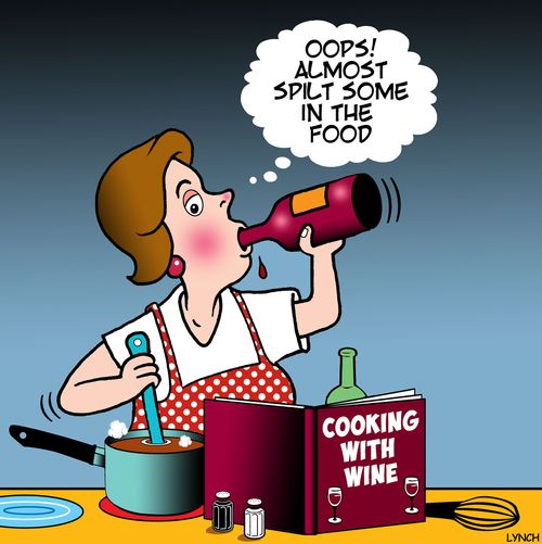 Cooking with Wine: "Oops! Almost split some in the food."