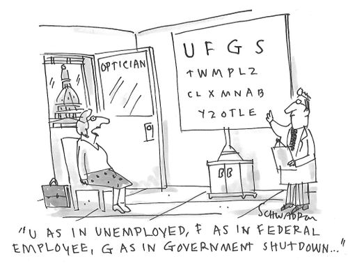 "U as in unemployed, F as in federal employee, G as in government shutdown. . ."